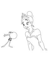 coloriage Navven chante la serenade a tiana